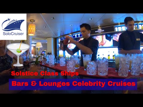 Vídeo: Celebrity Solstice Cruise Ship Lounges e Bares