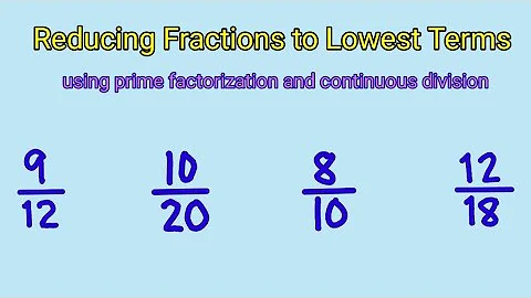 How to Reduce Fractions to Lowest Terms