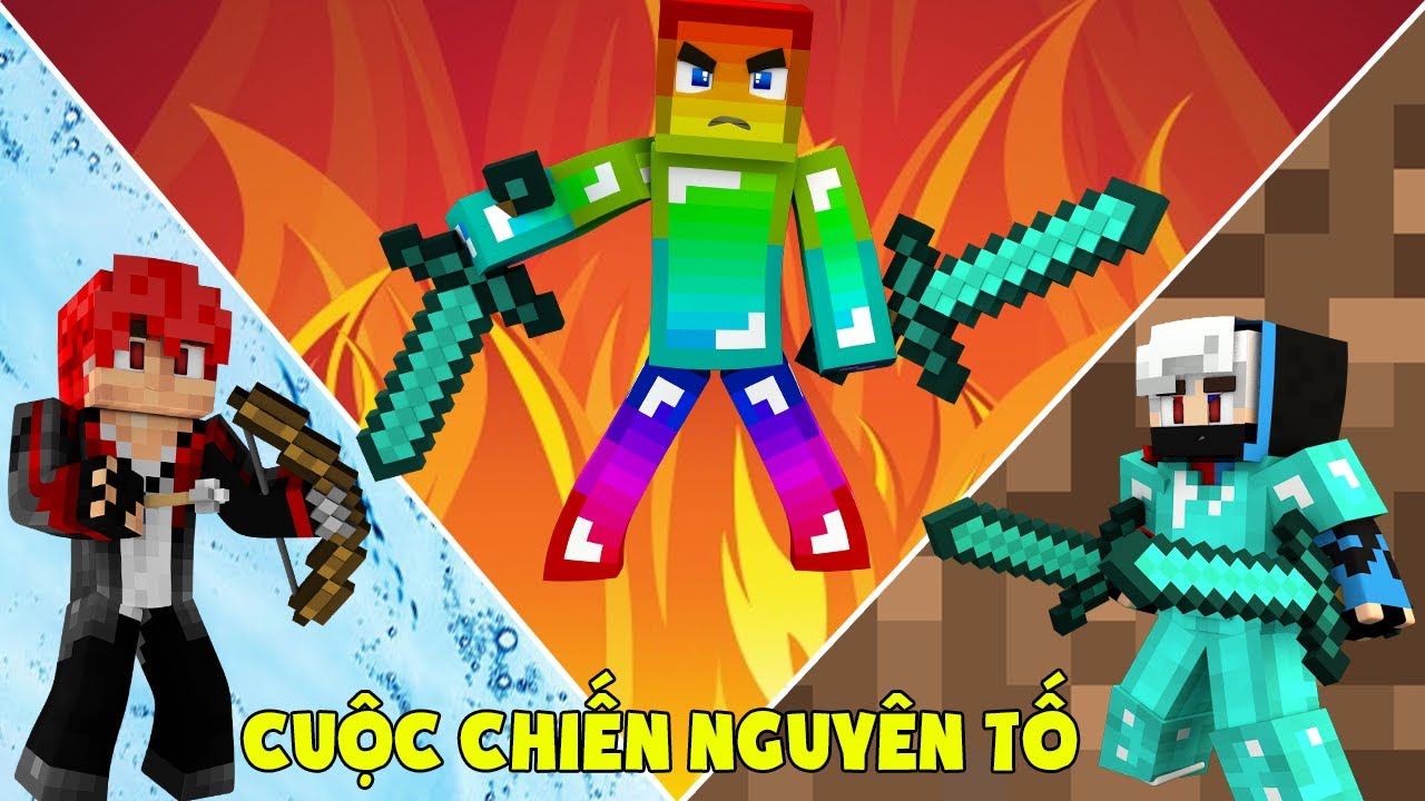 MINI GAME : CUỘC CHIẾN NGUYÊN TỐ MINECRAFT ** T GAMING THỬ THÁCH SỞ HỮU SỨC MẠNH CỦA LỬA VÀ NƯỚC