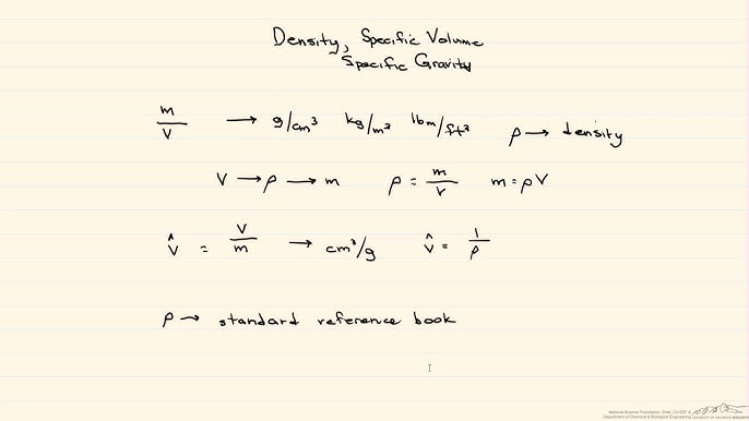 Density Specific Volume And Specific Gravity Youtube