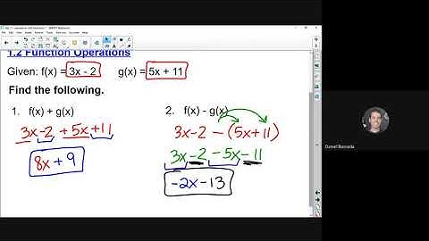 Function Operations-- Adding and Subtracting (Section 1.2 Notes 1/2)