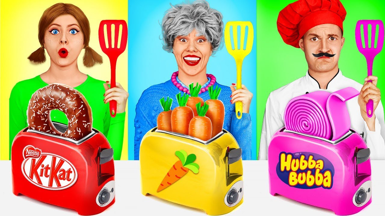 Me vs Grandma vs Chef Cooking Challenge | Epic Food Battle by Turbo ...