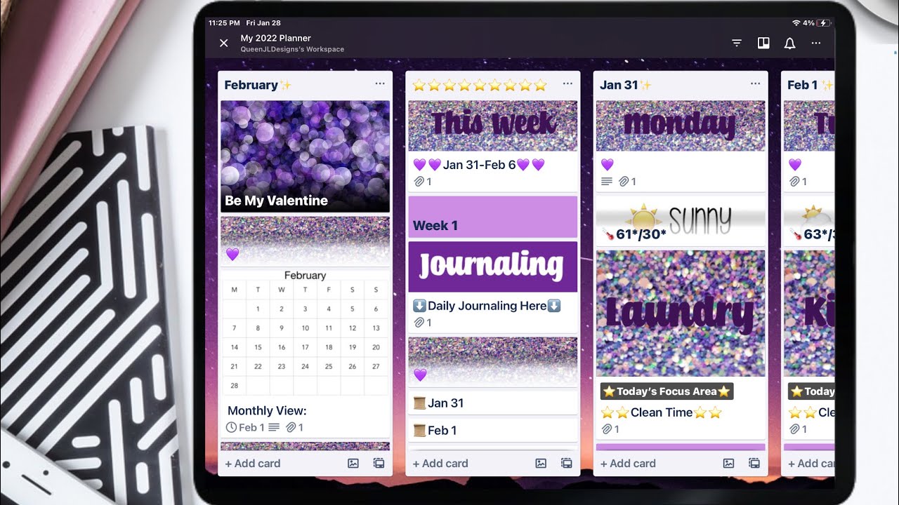 Trello Planner Setup/ Free Planner Template + Stickers 💜