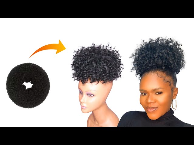 Amazon.com: Messy Bun Hair Afro Puff Drawstring Ponytail Extension with  Bangs, Short Kinky Curly Hair Bun Pieces for Women Natural Color Clip in Bun  Hair Extension for Women Real Human Hair Buns :