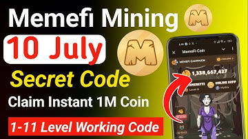 Memefi ( 1-11 Level ) Today 1,000,000 Coins Code | Memefi Secret combo | Memefi Secret