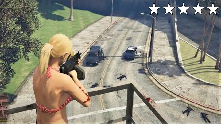 GTA 5 - Tracey's Five Star Cop Battle At The Beach...