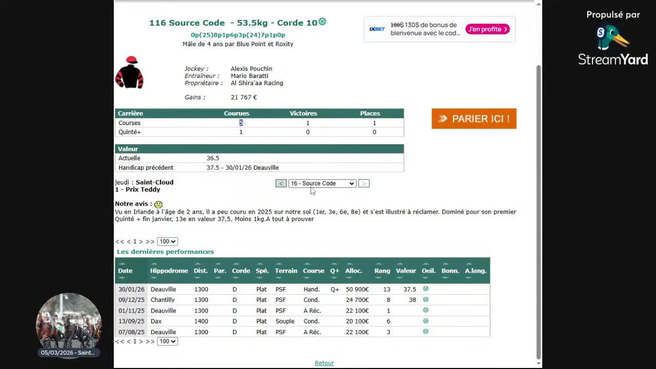 05/03/2026 - Saint-Cloud - Prix Teddy