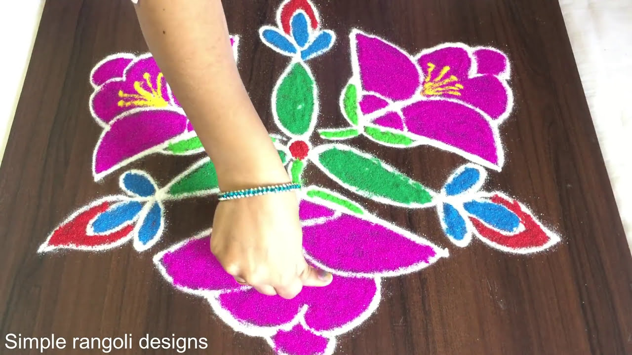 Beautiful Flowers Rangoli 7