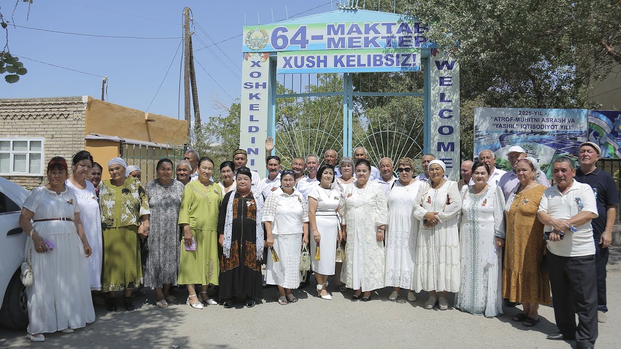 БЕРУНИЙ ТУМАНИ 64-МАКТАМ 1980 ЙИЛ БИТИРУВЧИЛАРИ 45 ЙИЛЛИК УЧРАШУВ