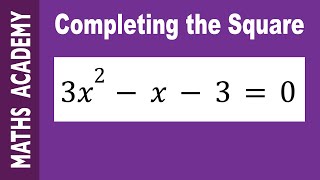 How to solve 3x^2-x-3=0 by Completing the Square