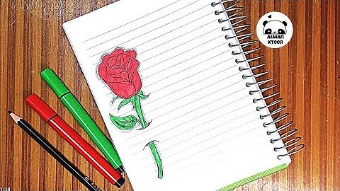 كيفية تزيين الدفاتر المدرسية للبنات من الداخل على شكل وردة 3D رسم سهل  notebook cute border design