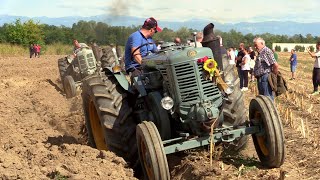 Gara aratura d&#39;epoca Landini L55 testacalda Campodoro - Vintage hot bulb tractors plowing race