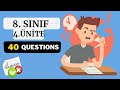 8. Sınıf 4. Ünite Kelime On The Phone Kelime Quiz