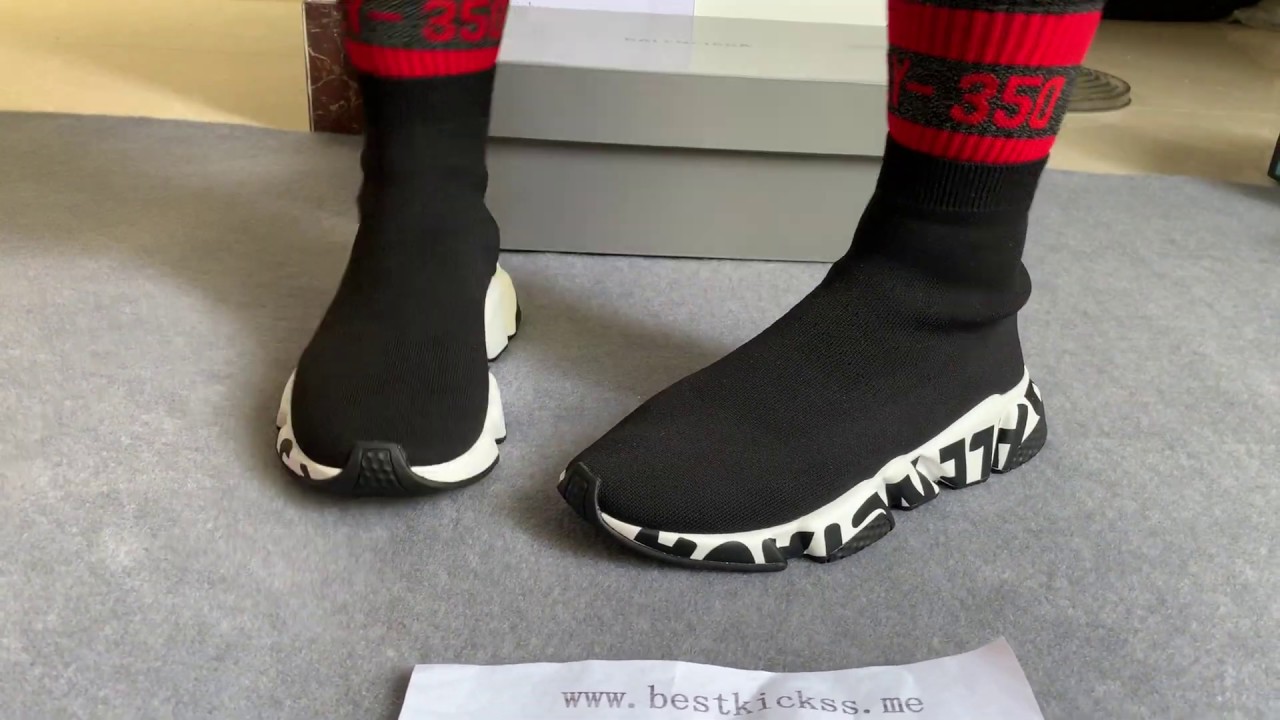 balenciaga sock shoes on feet