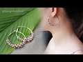 Pearl beaded hoop earrings with pearls and seed beads. How to make jewelry