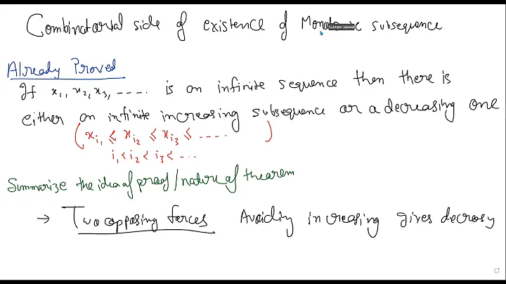 Proof of Erdos Szekeres Lemma monotonic Subsequences