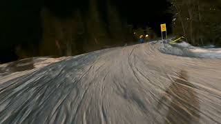 Trysil - Shortcut for evening ski to use the share lift for red slopes 15 and 23