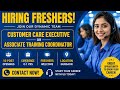 Freshers Cust Care Representative| Associate Training Coordinator 10Post Expi 0-1Yrs Gurgaon Callnow
