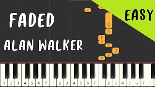 Faded Alan Walker Piano Tutorial EASY ONE HAND 鋼琴教學