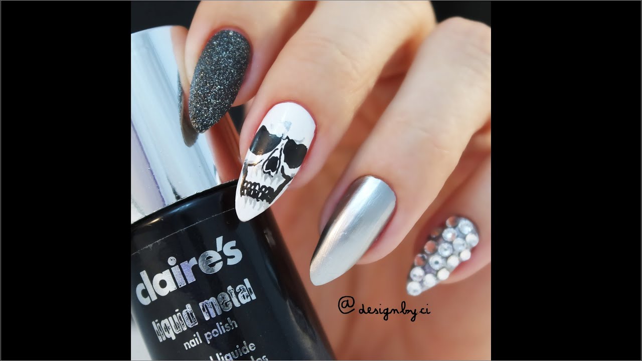 9. "Gothic Skull Nail Art Tutorial" - wide 5