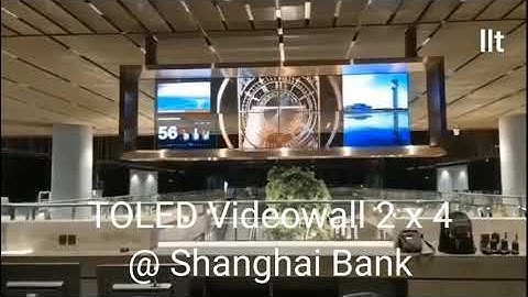 Transparent OLED Videowall 2 by 4 @ Shanghai Bank
