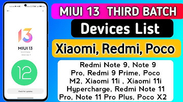 Official - Miui 13 Again Third Batch List | China, Global, India list | Redmi, Xiaomi Devices |