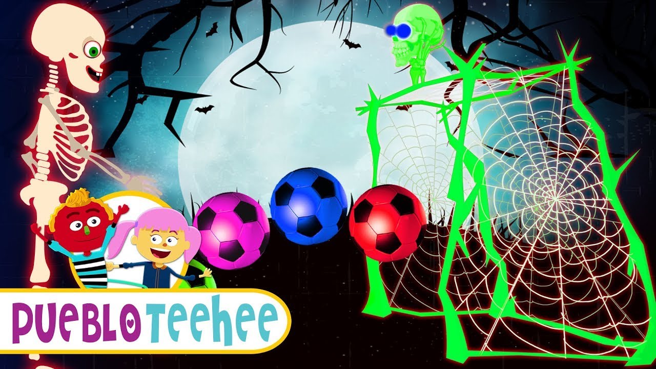 ⁣Pueblo Teehee | Futbol de colores con esqueletos metiendo goles - Canciones infantiles