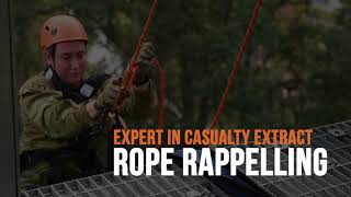 Combat rescue troop rehearses their vertical personnel rescue skills.