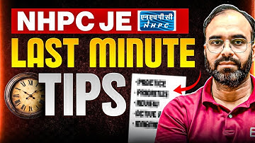 NHPC JE 2025 | LAST MIN TIPS | #nhpcje #electrical #sureshsir