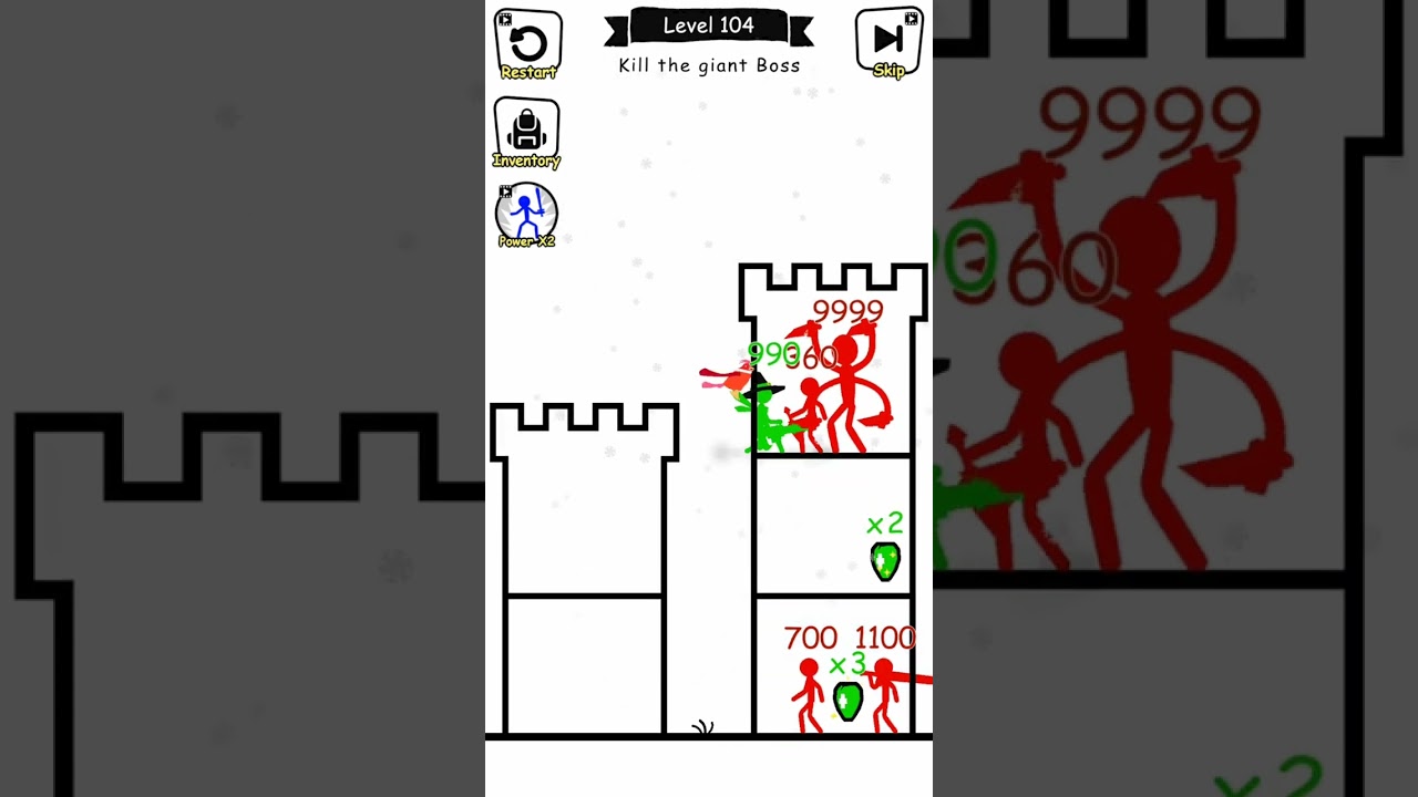 red gang - stick hero tower defence funny gameplay