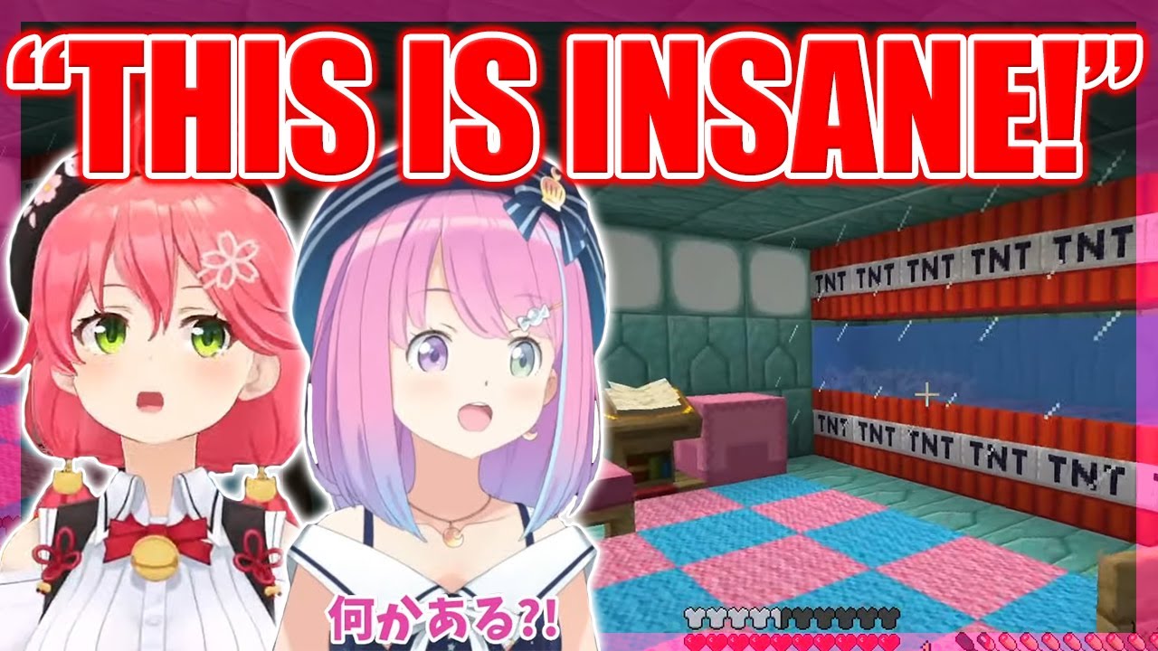 The Baby Duo Found AKUKIN SECRET ROOM And Got HORRIFIED - Miko & Luna Minecraft 【ENG Sub Hololive】