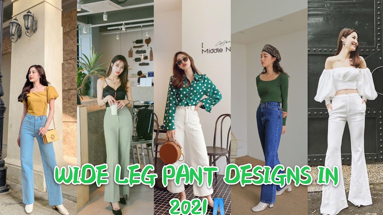 Wide Leg Pants Outfit Ideas 👖, Wide Leg Jeans Outfit Ideas, Korean Style  Bell