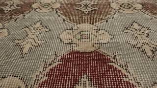 Vintage Distressed Runner Rug, Beige - Red And Blue Medallion Pattern - Rug & Kilim - 32966