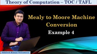 Mealy Machine to Moore Machine Conversion - Example 4 thumbnail