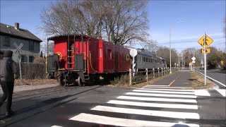 Newport & Narragansett Bay Caboose arrives in Newport - 12/7/2025