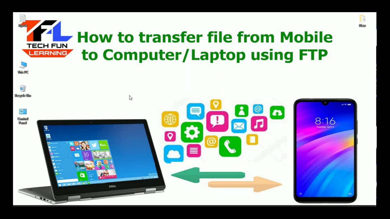 How to transfer files from Mobile to Computer using ftp Share files