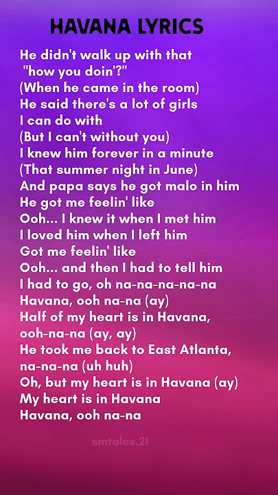 Havana lyrics - Camila Cabello ft. Young Thug