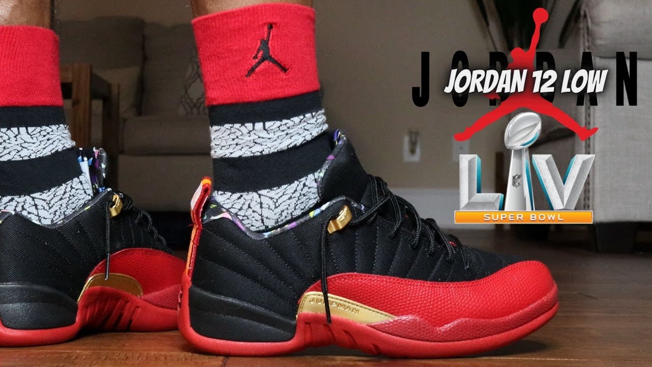 JORDAN 12 LOW SUPERBOWL REVIEW & ON FEET W/ LACE SWAP!! 