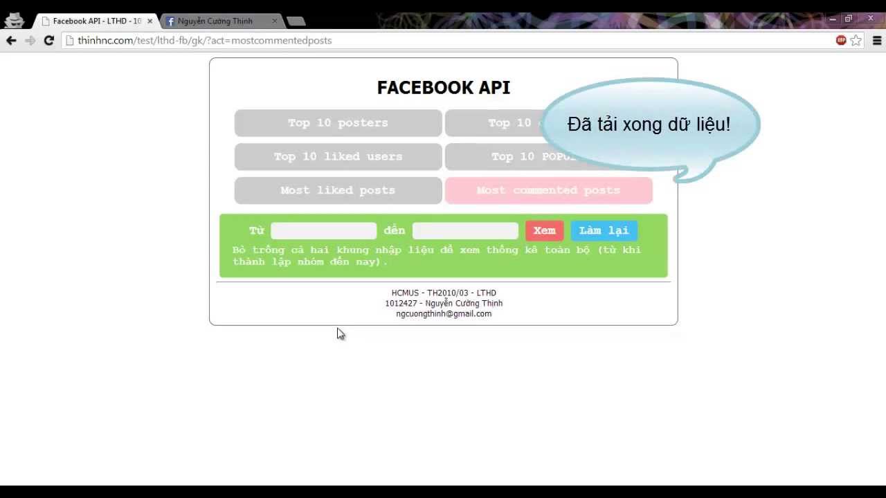 LTHD Facebook API Group Statistics YouTube
