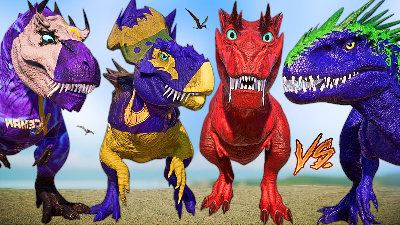 SUPERMAN Sharkzilla vs Black Widow Godzilla & Dracodentitan T-REX Dinosaurs Fight in Jurassic World