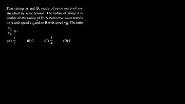 Two strings A and B made of same material are stretched by same tension. The radius of cross-section
