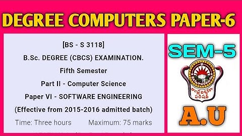 "ANDHRA UNIVERSITY"BSC-DEGREE (A.U)5th SEM COMPUTER PAPER-6||DEGREE EXAM PAPERS||#degree_exams