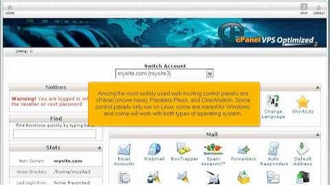 Hosting Tutorial for Beginner Video 4 - Control Panel