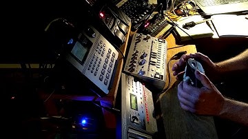 Noodling around with a Volca FM, SR-16, D-05, and my new TD-3