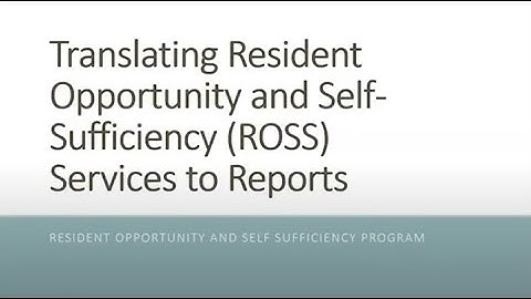 Translating ROSS Services to Reports