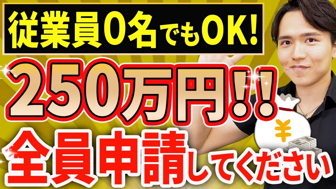 【やらなきゃ損】従業員0でも250万もらえる！絶対やるべき補助金について税理士が解説します