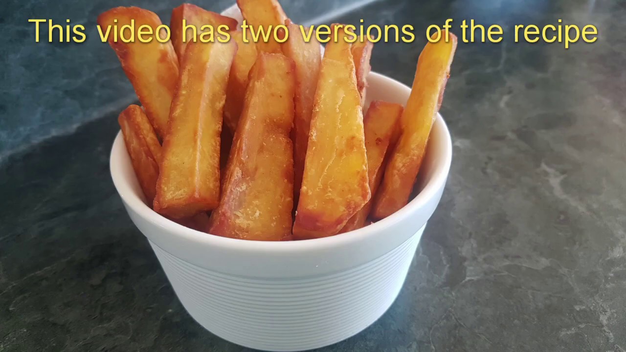 How to make kumara (sweet potato) chips (วิธีทำขนมมันเทศ) YouTube