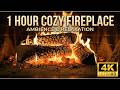 1 Hour Cozy Fireplace Ambience | Crackling Fire Sounds for Sleep &amp; Study