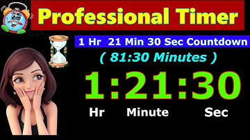 81:30 Minutes Countdown [Reverse Time] 1 Hr 21 Min & 30 Sec | Digital Clock | Alarm  Whatsapp Status
