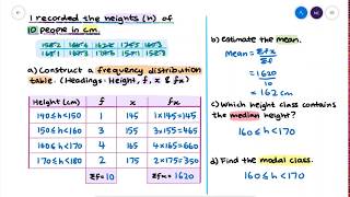 FREQUENCY DISTRIBUTION TABLES - CONTINUOUS DATA